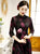 Robe en tricot à fleurs Cheongsam à manches 3/4 avec jupe extensible