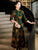 Robe en tricot à fleurs Cheongsam à manches 3/4 avec jupe extensible