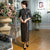 3/4 Sleeve Traditional Cheongsam Long Floral Lace Mother Dress