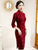 3/4 Sleeve Traditional Cheongsam Knee Length Floral Lace Chinese Dress
