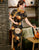 Short Sleeve Full Length Classic Traditional Cheongsam Floral Chinese Dress