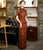 Short Sleeve Full Length Traditional Cheongsam Floral Chinese Dress Mother Dress