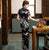 Short Sleeve Full Length Traditional Cheongsam Floral Chinese Dress Mother Dress