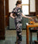 Short Sleeve Full Length Traditional Cheongsam Floral Chinese Dress Mother Dress