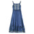 Floral Embroidery Chinese Style Sun Dress Retro Jean Dress