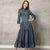 3/4 Sleeve Cheongsam Top Retro Chinese Style Jean Dress