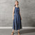 Floral Embroidery V Neck Retro Chinese Style Jean Dress