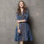 Floral Embroidery Retro Chinese Style Jean Dress Wind Coat