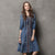 Floral Embroidery Retro Chinese Style Jean Dress Wind Coat