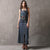 Floral Embroidery Chinese Style Jean Overalls Dress