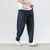 Pantalones harem de estilo chino de algodón exclusivo Noveno pantalón