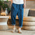 Pantalones Harem de estilo chino 100% algodón Noveno pantalón