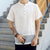 Camisa china de hombre retro de media manga de algodón distintivo