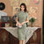Short Sleeve Knee Length Cheongsam Bodycon Floral Chinese Dress