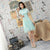 Floral Embroidery Illusion Sleeve Cheongsam Top A-line Chinese Dress