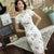 Cap Sleeve Knee Length Retro Cheongsam Floral Chinese Dress