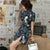 Front Split Cranes Pattern Modernes chinesisches Cheongsam-Kleid