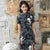 Front Split Cranes Pattern Modernes chinesisches Cheongsam-Kleid