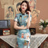 Front Split Landschaftsmuster Modernes Cheongsam Chinesisches Kleid