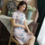 Short Sleeve Modern Cheongsam Floral Silk Chinese Dress