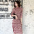 Halbarm-knielanges Wildleder Modernes Cheongsam-Tageskleid im chinesischen Stil