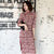 Half Sleeve Knee Length Suede Modern Cheongsam Chinese Style Day Dress