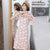 3/4 Sleeve Signature Cotton Cheongsam Chinese Dress with Circles Pattern