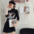 Knee Length Phoenix Pattern Modern Cheongsam A-line Dress