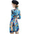 Longueur au genou motif de peinture abstraite robe chinoise Cheongsam moderne