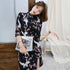 Knee Length Cranes Pattern Modern Cheongsam Chinese Style Day Dress