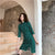 Half Sleeve Modern Cheongsam Spandex Polka Dots Chinese Dress