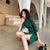 Half Sleeve Modern Cheongsam Spandex Polka Dots Chinese Dress