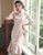 Plaids & Checks Pattern Modern Cheongsam Chinese Dress with Pleated Skirt