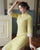 Signature Cotton Modern Cheongsam Knee Length Chinese Dress with Lace Edge