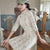 Half Sleeve Modern Cheongsam Knee Length Floral Lace Chinese Dress