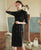Half Sleeve Modern Cheongsam Knee Length Floral Lace Chinese Dress