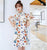 Cap Sleeve Spandex Cheongsam Style chinois Robe de jour confortable