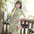 Floral Ramie Longueur Au Genou Moderne Cheongsam Chic Fille Robe