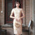 Blumen Ramie Knielanges Modernes Cheongsam Chic Mädchenkleid