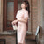 Vestido de niña elegante cheongsam moderno de encaje floral con mangas con volantes