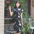 Short Sleeve Modern Cheongsam Chic Girl Dress with Floral Lace Applique