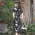 Short Sleeve Modern Cheongsam Chic Girl Dress with Floral Lace Applique