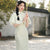 Stunning and Retro Two-Piece Set of Cheongsam Dress and Shawl in Compound Lace