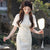 Elegant and Artistic Compound Lace Ruffle Sleeve Cheongsam Dress Day Dress