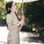 Floral Ramie Cheongsam Dress Long and Breathable Qipao with Strap Buttons