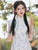 Vestido chino de encaje floral hasta la rodilla Cheongsam moderno de media manga