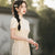 Embroidered Cheongsam Dress with Mid-Length and Literary Girl Details