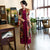 Short Sleeve Full Length Two-piece set Floral Ao Dai Dress