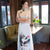 Cap Sleeve Mandarin Collar Two-piece Set Floral Ao Dai Dress