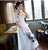 Cap Sleeve Mandarin Collar Two-piece Set Floral Ao Dai Dress